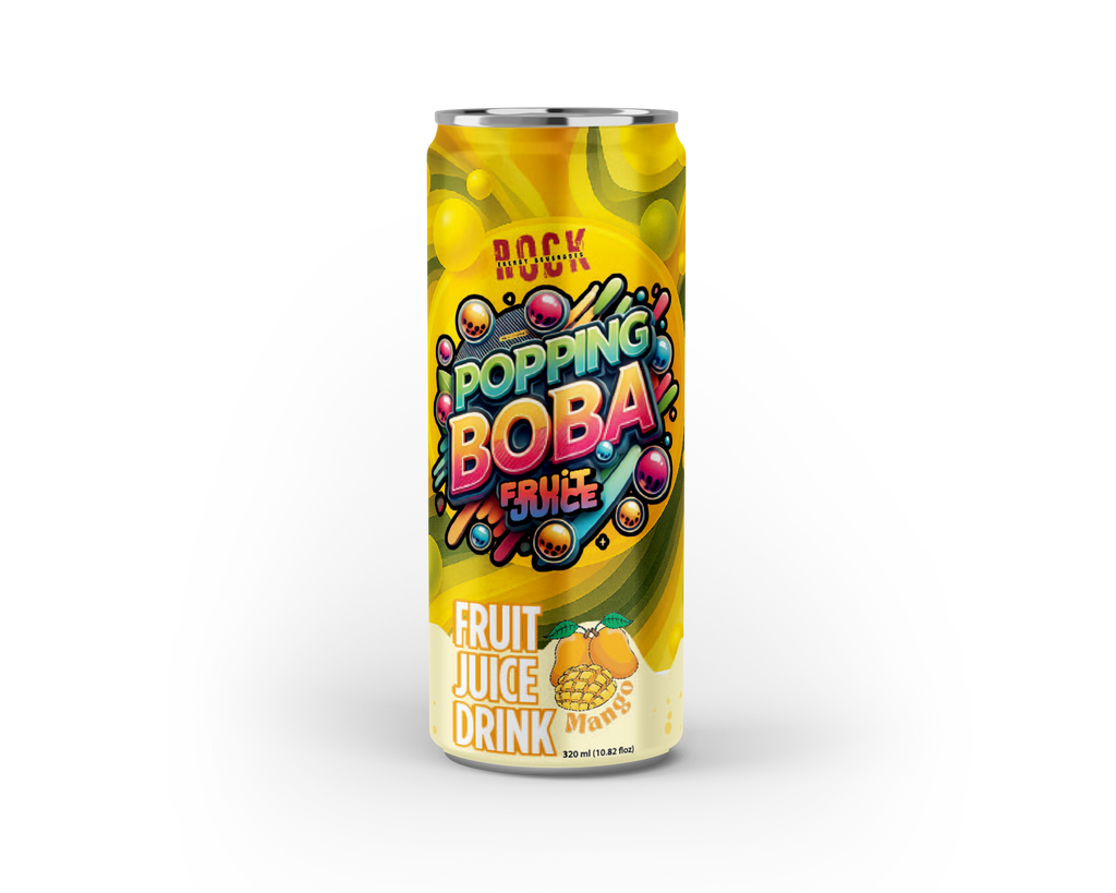 Rock Popping Boba Fruit Juice | Mango | Pack of 12 Cans - Friends Pack