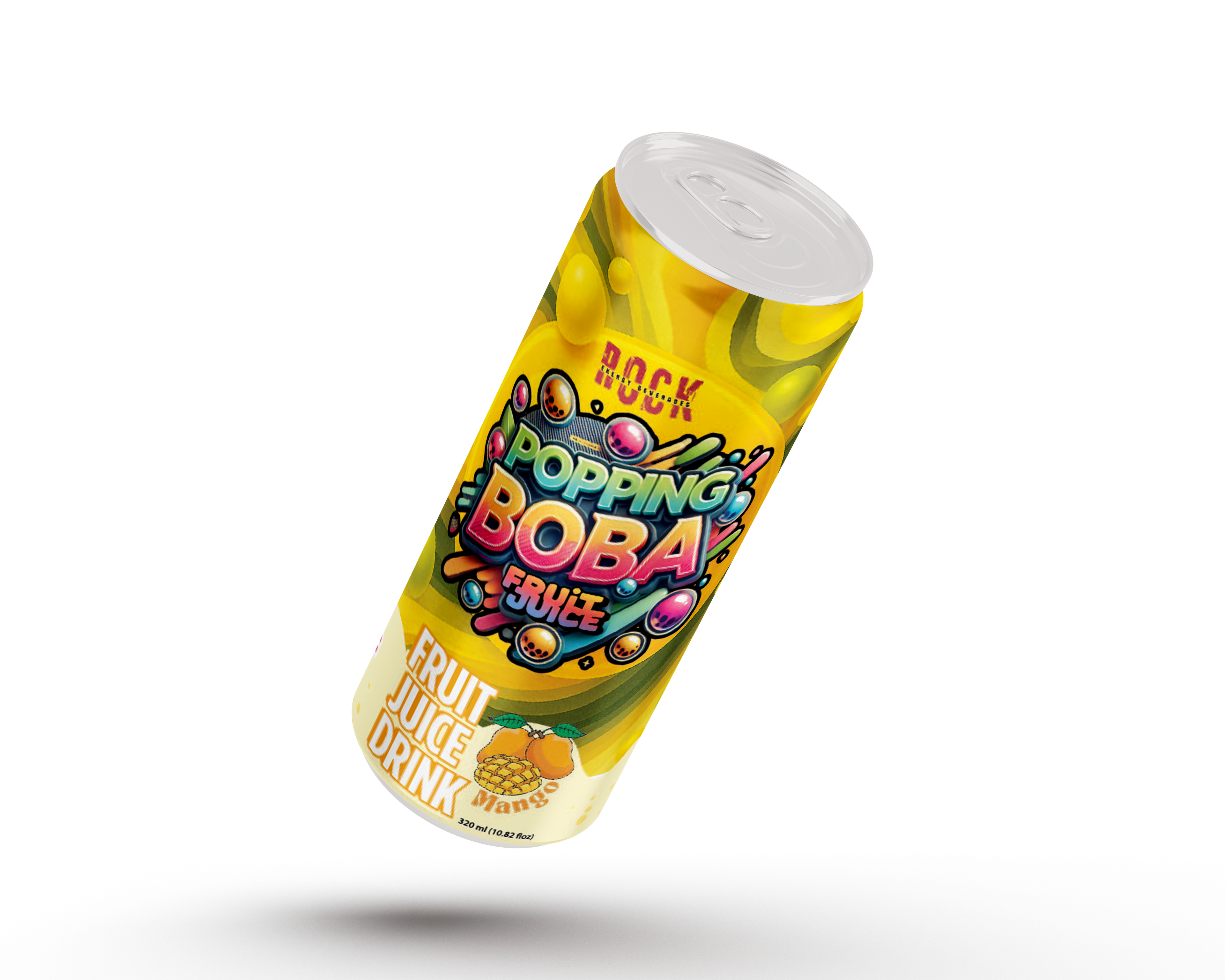 Rock Popping Boba Fruit Juice | Mango | Pack of 4 Cans - Trial Pack