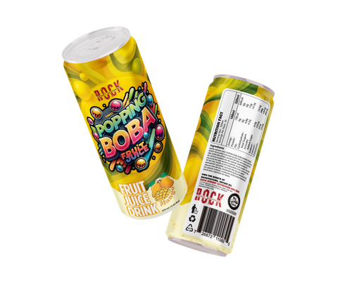 Rock Popping Boba Fruit Juice | Mango | Pack of 12 Cans - Friends Pack