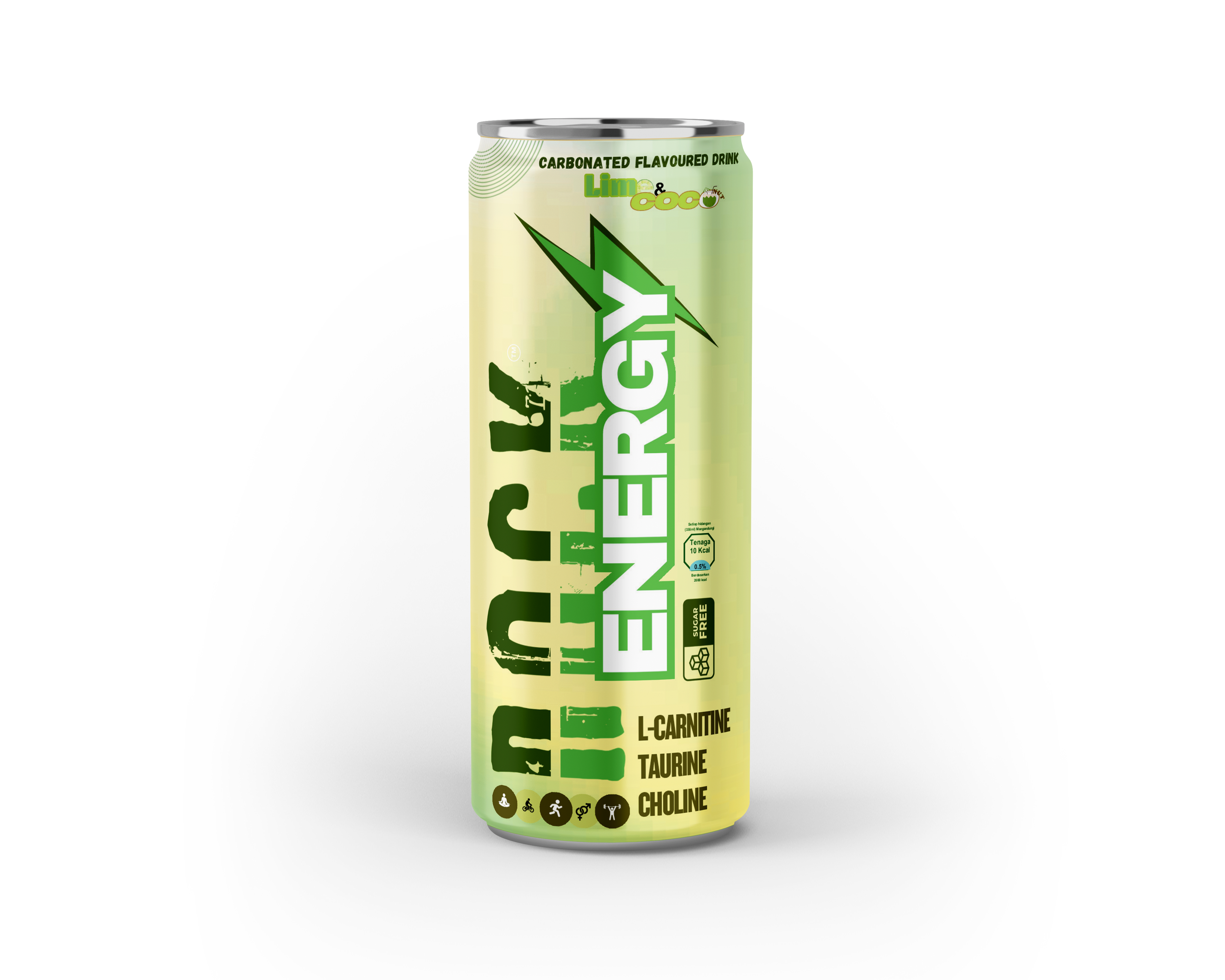 Rock Energy Drink | Lime & Coco | 320ml Can